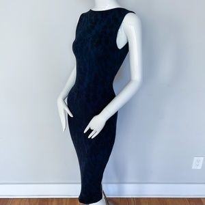 Emporio Armani | Dress Knit Jacquard Bodycon Sleeveless Backless Stretch